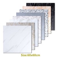 Self adhesive marble tile sticker 3d floor sticker waterproof for bathroom floor tile anti-slip covering 60x60cm